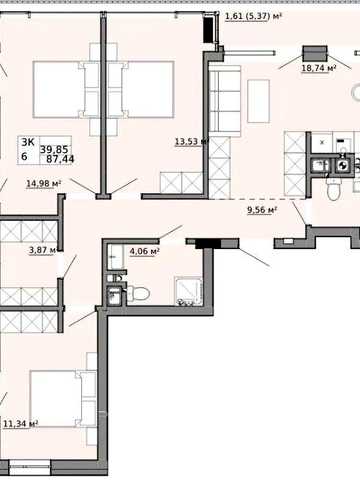 3 кімнатна квартира вул Орлика ЖК Family House