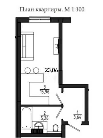 Продаж,  Квартира,  1 кімната,  23 м²,  ЖК Сады Ривьеры,  Чехова,  Фонтанка,  Фонтанка