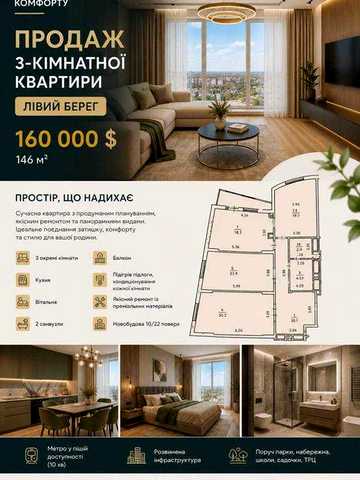 Продам квартиру в Києві . Лівий берег