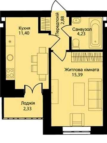 1к квартира жк Мюллер Хаус 121 ЖК Мюллер Хаус