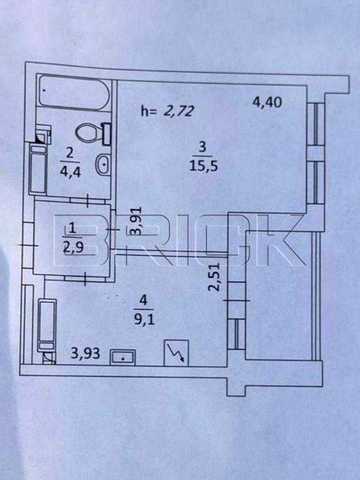 Нова 1-к квартира 37,4 м² Дніпровська Мрія Сосюри 6Б ЖК Дніпровська Мрія
