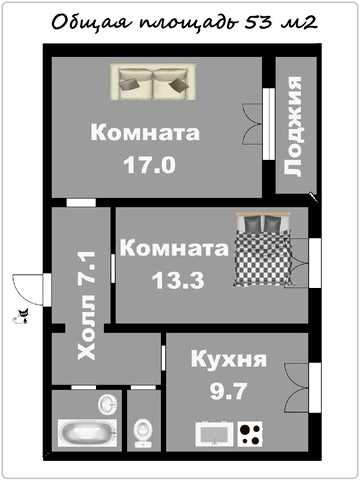 2к квартира Хортицький р-н, вул. Курузова, 3/9 поверх