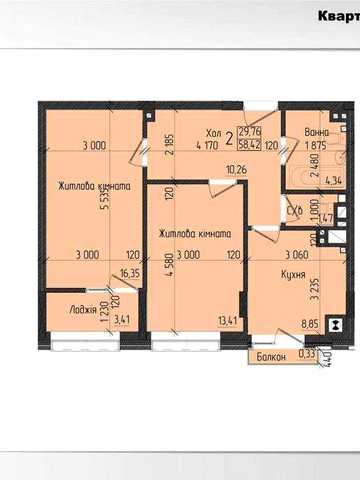 2-кімнатна квартира 58м² | 3 поверх | Новобудова| Проспект ЖК Новий Проспект