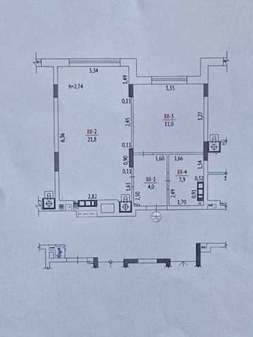 Продам квартиру 1 кім. ЖК номер 1 ( кухня 21 кв.метр) ЖК Номер 1