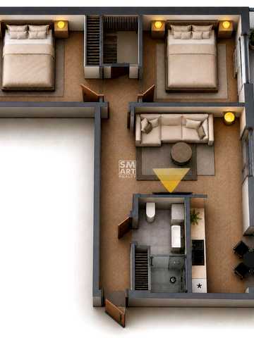 Без %, 3-кімн. 60 м2 – 53300 $,  3 поверх, газ, під ремонт