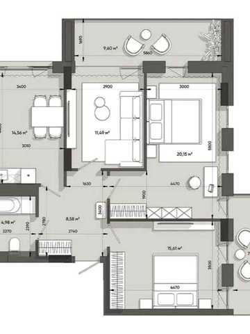 Продаж 3х кімнатної квартири в ЖК Lennona Residents. Без комісії