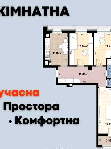 Продається 3-х кімнатна новобудова ЖК Прем'єра