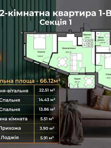 Продаж 2 кім. квартира в ЦЕНТРІ Акційна пропозиція ЖК Sky Hall