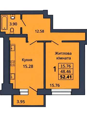 1 кімн.квартира біля ТРЦ Київ ЖК СітіПарк