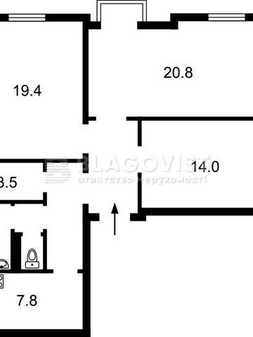 Продаж 3х кімнатної квартири Гусовського, 12/7, ; Сталінка;