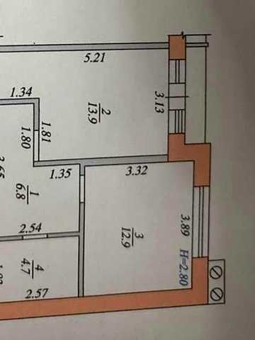 1к квартира 40м2 в Крюківщині в жилому стані 52000$
