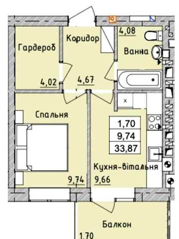 Швидкий продаж акційна ціна 1к квартира 34 м2 в ЖК Бургундія 3 Ірпінь 35563$ ЖК Бургундія 3