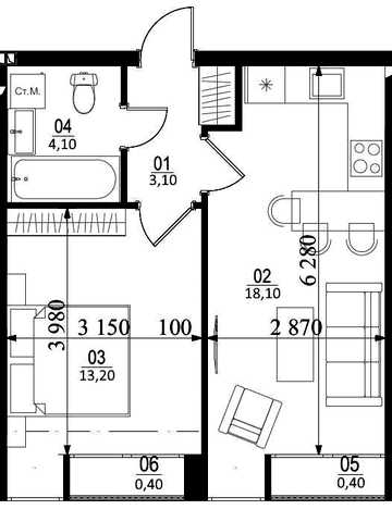 Продаж квартири 39 м2 в ЖК City lake, с. Шевченкове ЖК City Lake