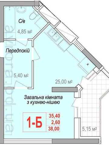 1 к квартира в ЖК Аврора , дворова  38 кв.м. ЖК аврора