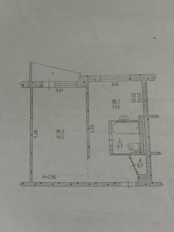 1-комнатная 32,8 м² 3-й микрорайон 1 этаж Златополь
