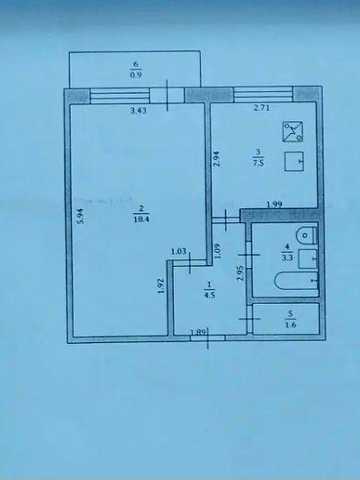 Продам 1-кімнатну квартиру, м. Південноукраїнськ (2-й район).