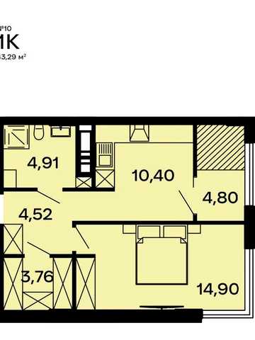 ЖК Свій Млинів |однокімнатна квартира в новобудові 43,29 м² | Розтермінування 26 міс. ЖК Свій