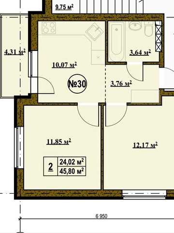 Продається 2х кімнатна Биківня з високою стелею 4.3 метри ЖК 4Room
