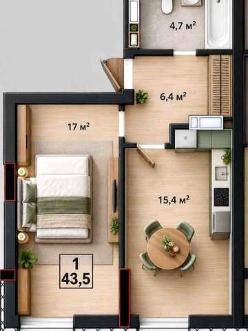 Без комісії 1к квартира 43,5 м² у ЖК Ірпінь Сіті — тепла підлога, максимальне наповнення ЖК Ірпінь сіті