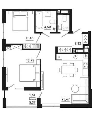 Продаж 2-кімнатної квартири 66.63 м² Сокільники, біля Львова, новобудова ЖК SVOЇ City, вул. Героїв Крут, доїзд зі Стрийської, без комісії ЖК SVOÏ CITY