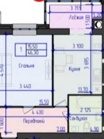 Однокімнатна квартира в новобудові 9/12 , 47 кв ЖК Атлант ЖК Атлант