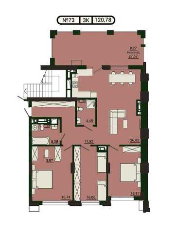 Продаж 3 кім квартири 121 м² двостороння з власною терасою | забудовник | вул. Стрийська ЖК PLUS