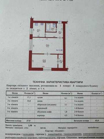 Продаж 2-кімн квартири | м. Новий Розділ | 43,8 м², без комісії