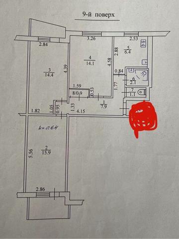 Продам 3х  комнатную квартиру Гвардейцев широнинцев 49
