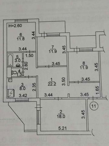 Квартира 4К с отдельными комнатами и большим холлом в Киеве