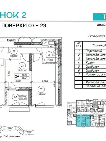 Сімї Кульженків вул. (Петра Дегтяренка), (Будинок 2)