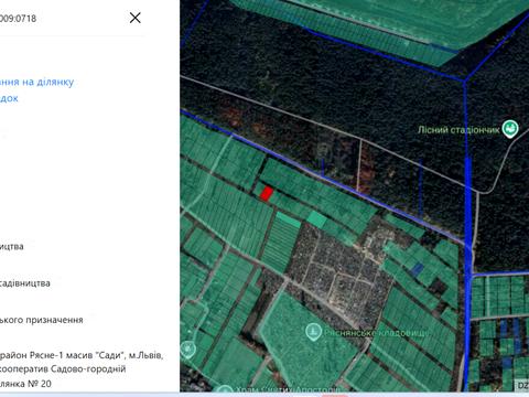 ділянка за адресою Ряснянська вул.