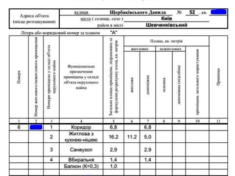 квартира за адресою Данила Щербаківського вул. (Щербакова), 52