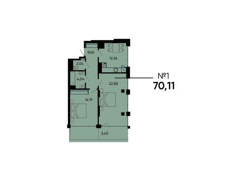 квартира за адресою Івана Раковського вул., (Будинок 2)