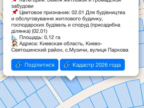 ділянка за адресою с. Музичі, Паркова