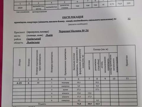 квартира за адресою Львів, Червоної Калини просп., 56