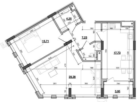 квартира по адресу Новознесенская ул., (ЖК Вежа (будинок 1))