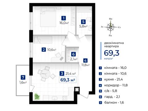 квартира по адресу Евгения Коновальца ул., (Будинок 1)
