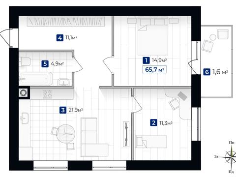 квартира по адресу Евгения Коновальца ул., (Будинок 3)
