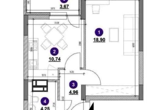 квартира за адресою Повітряних Сил просп. (Повітрофлотський), 56-Г