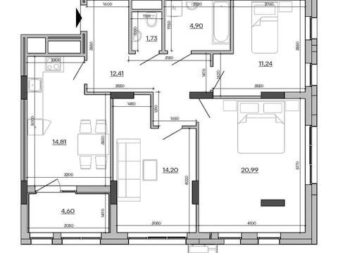 квартира по адресу Промышленная ул., (Будинок 4.1)