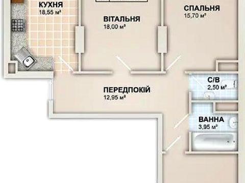 квартира за адресою Володимира Івасюка вул., (Будинок 2)