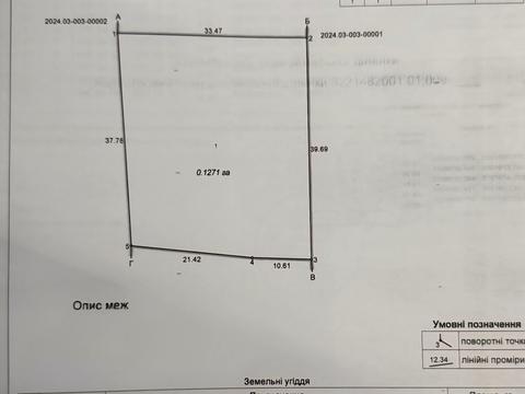 ділянка за адресою с. Данилівка, Озерна вул. (Пролетарська), 33