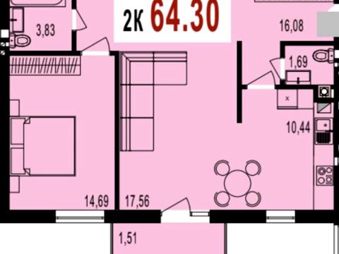 квартира по адресу 24 Августа ул., (Будинок 6 (Секція 9))