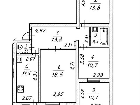 квартира за адресою Степана Рудницького вул. (Академіка Вільямса), 9 к1