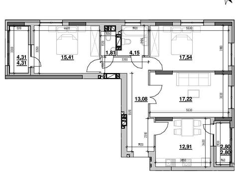 квартира за адресою Рудненська вул. (Білогорська), (2 черга (будинок 4))