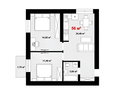 квартира по адресу Урожайная ул., (Будинок 1)