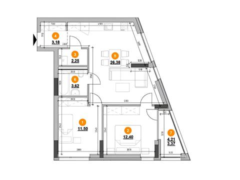 квартира за адресою Залізнична вул., (Будинок 2 (С3))