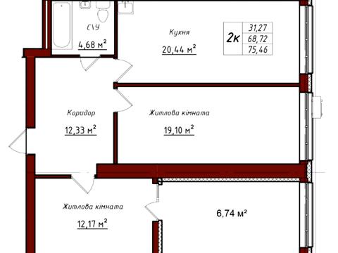 квартира за адресою Гетьмана Полуботка вул., 46