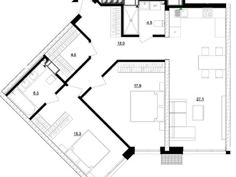квартира за адресою Микільсько-Слобідська вул., (Будинок 13-17)