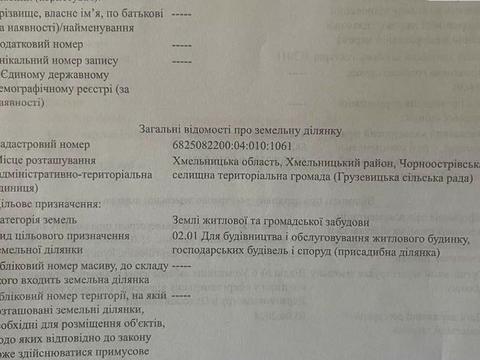 ділянка за адресою с. Грузевиця, Королівська
